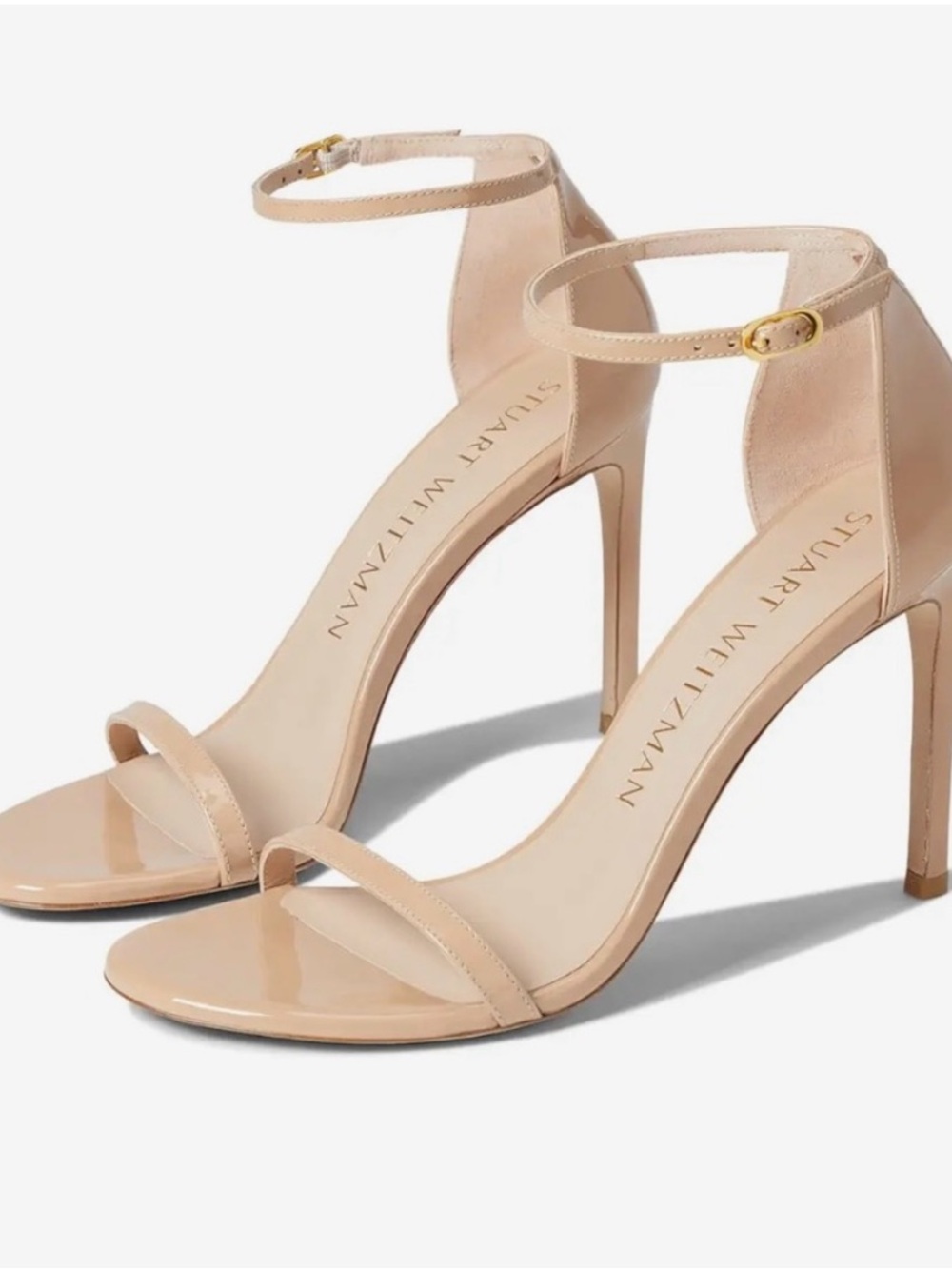 Stuart Weitzman Nudist Sandals in Nude Patent Leather